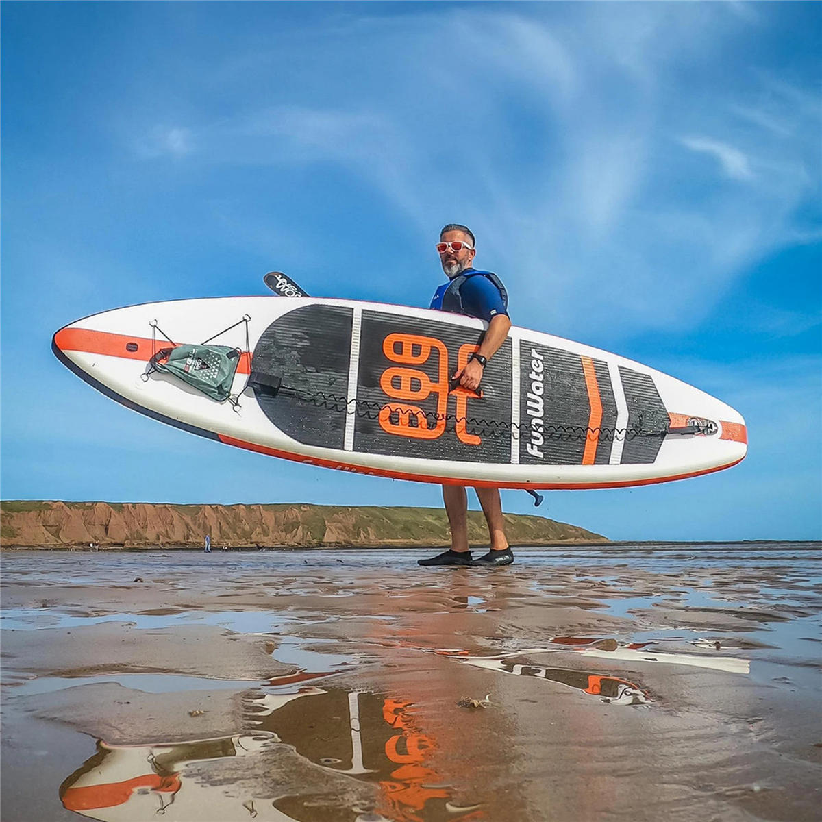 PADDLE BOARD Aufblasbar 335x84x15 cm Stand Up - Orange, Kunststoff (84/335/15cm) - Kaket