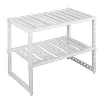 KÜCHENREGAL 2-Stufig Verstellbar Metall - Silberfarben/Weiß, Kunststoff/Metall (70/39/26.5cm) - Livingandhome