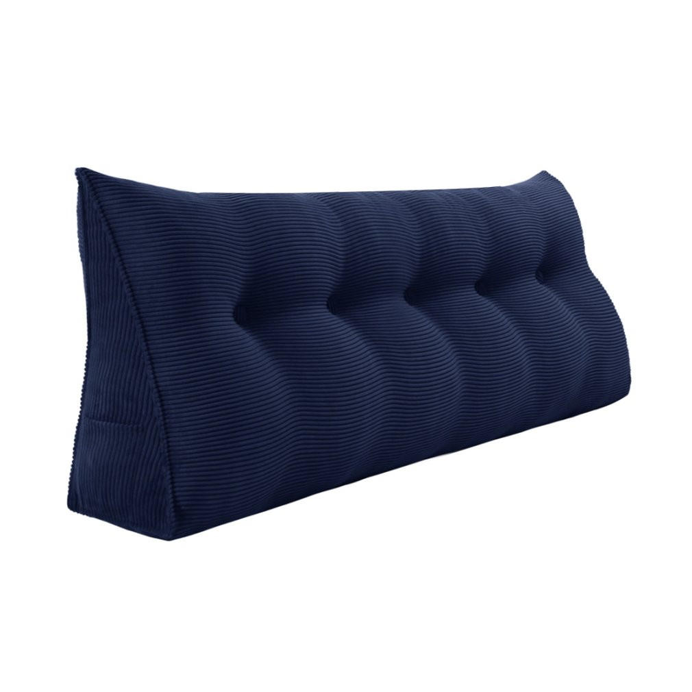 RÜCKENKISSEN für Bett Kord Dunkelblau 160 cm - Dunkelblau, Textil (50/160cm) - Vercart