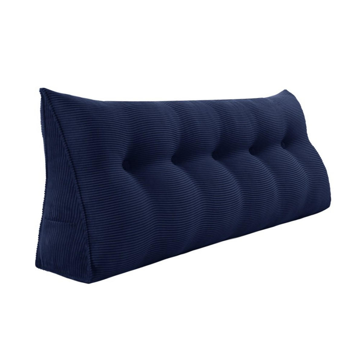 RÜCKENKISSEN für Bett Kord Dunkelblau 160 cm - Dunkelblau, Textil (50/160cm) - Vercart
