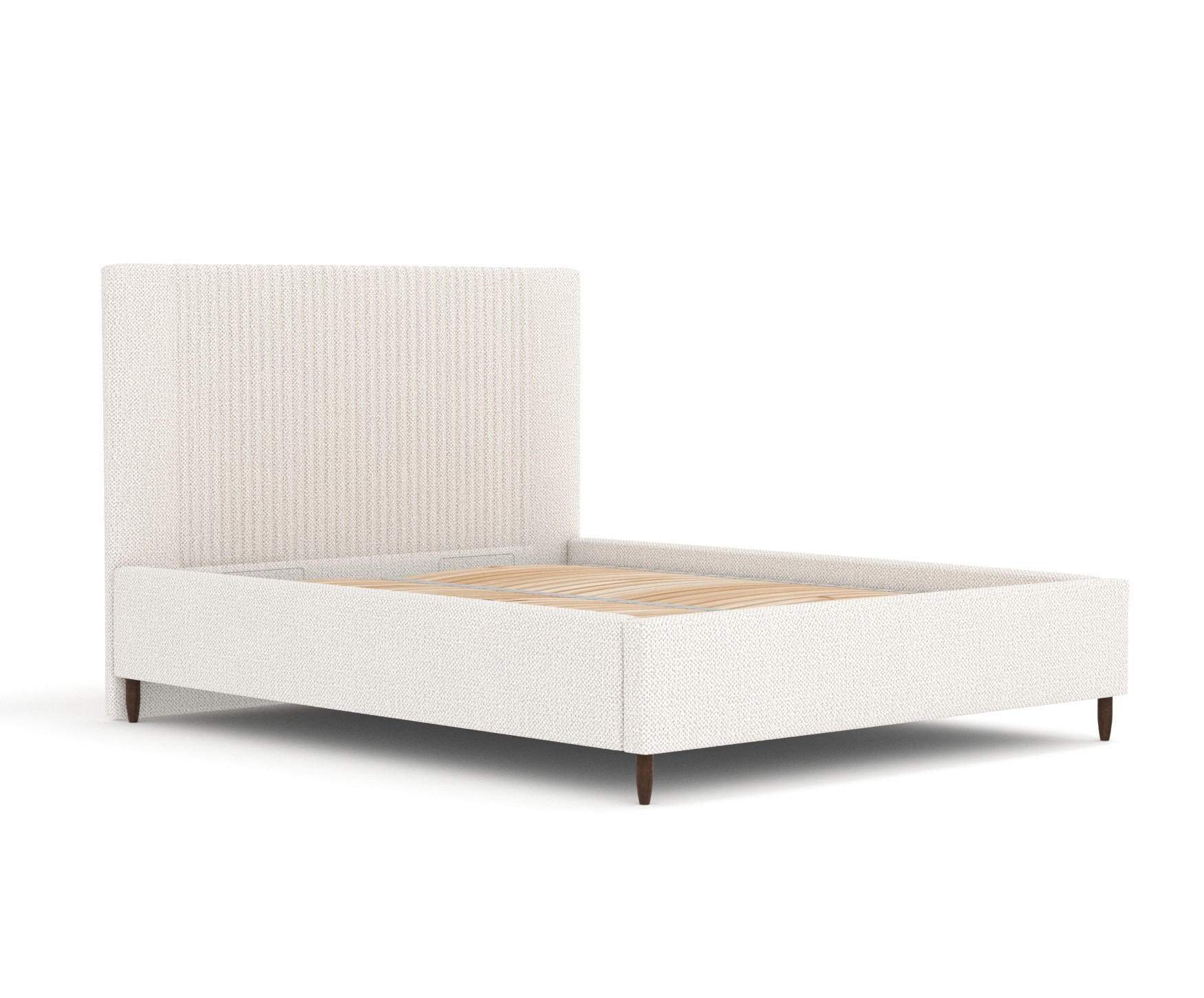 POLSTERBETT Etero Creme 160/200 cm im Chenille-Stoff - Wengefarben/Creme, Holz/Holzwerkstoff (160/200cm) - Maison de Reve