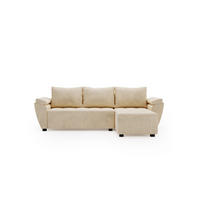 ECKSOFA ZEUS L Monolith 02 Rechts mit Schlaffunktion - Beige, Textil (251/140cm) - Bedante