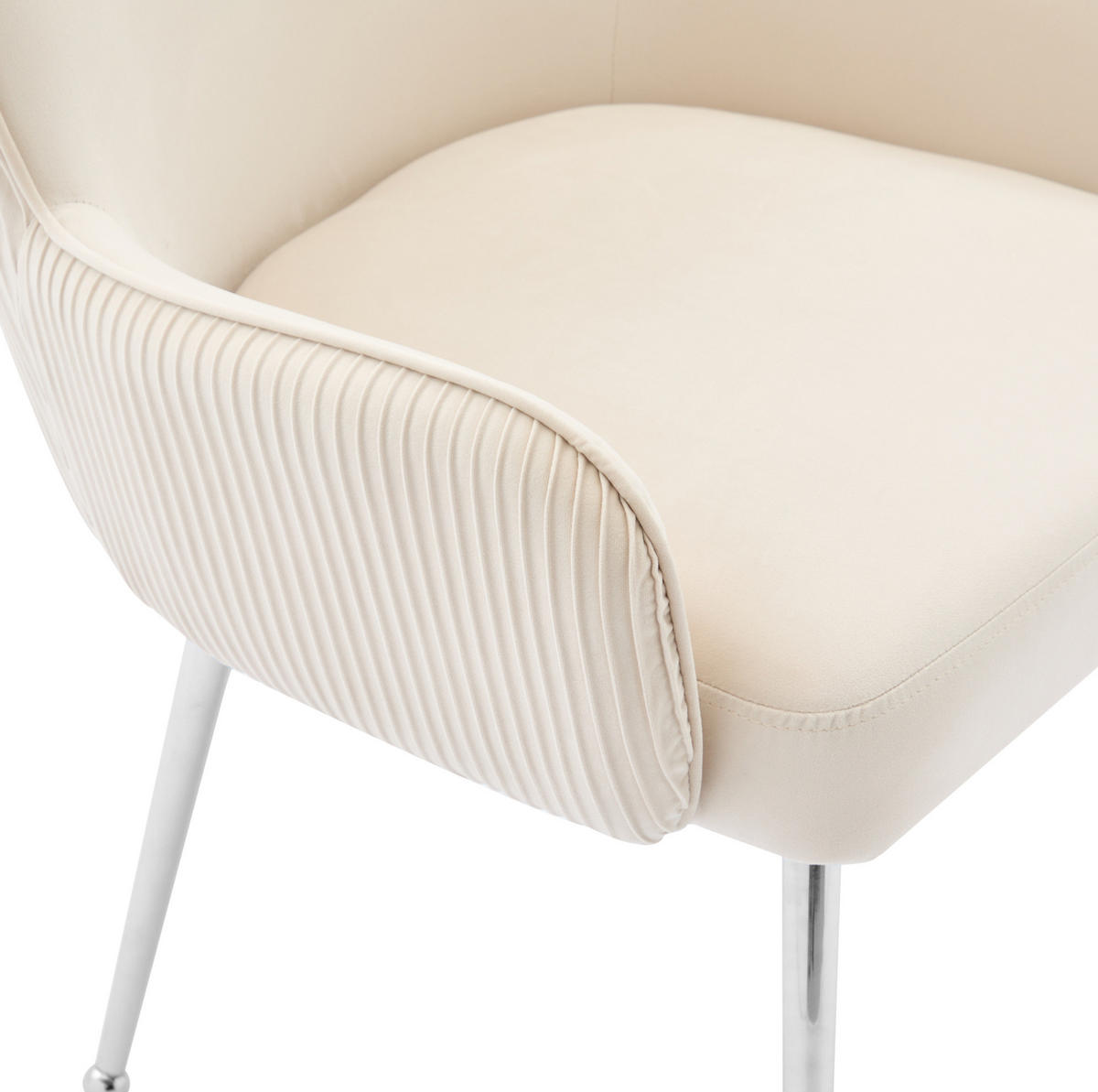 STUHL mit Armlehnen 2er-Set Samt Beige - Beige, Metall (53/83/57cm) - Meubliv