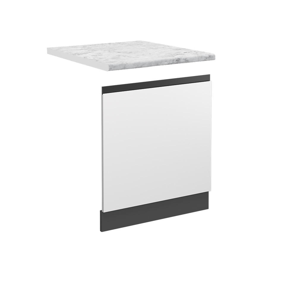 FRONTBLENDE R-Line Weiß 60 cm, AP Marmor - Anthrazit/Weiß, Holzwerkstoff (60/57.2/1.6cm) - Vicco