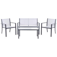 LOUNGE-SET mit Tisch 4-Sitzer TAVOLETO Grau Metall - Grau, Metall - Beliani
