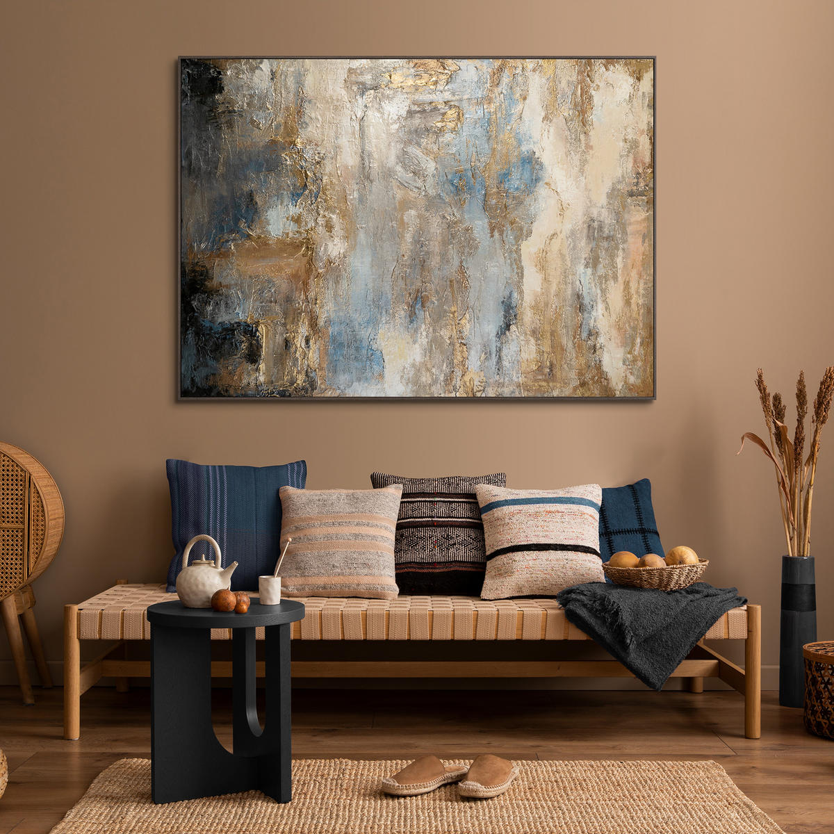 GEMÄLDE Glanz und Eleganz II Schattenfugenrahmen Grau 120x80 cm - Grau, Holz (120/80cm) - YS-art gallery