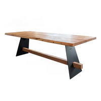 ESSTISCH MIT BAUMKANTE ARBORIO Braun Akazie - Schwarz/Braun, Holz/Metall (280/100/78cm) - KAWOLA