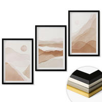 WANDBILDER 3er-Set - 40x60 cm Schwarzer Rahmen - Abstrakte braune Landschaften - Schwarz, Kunststoff (40/60cm) - ArtPrintCave