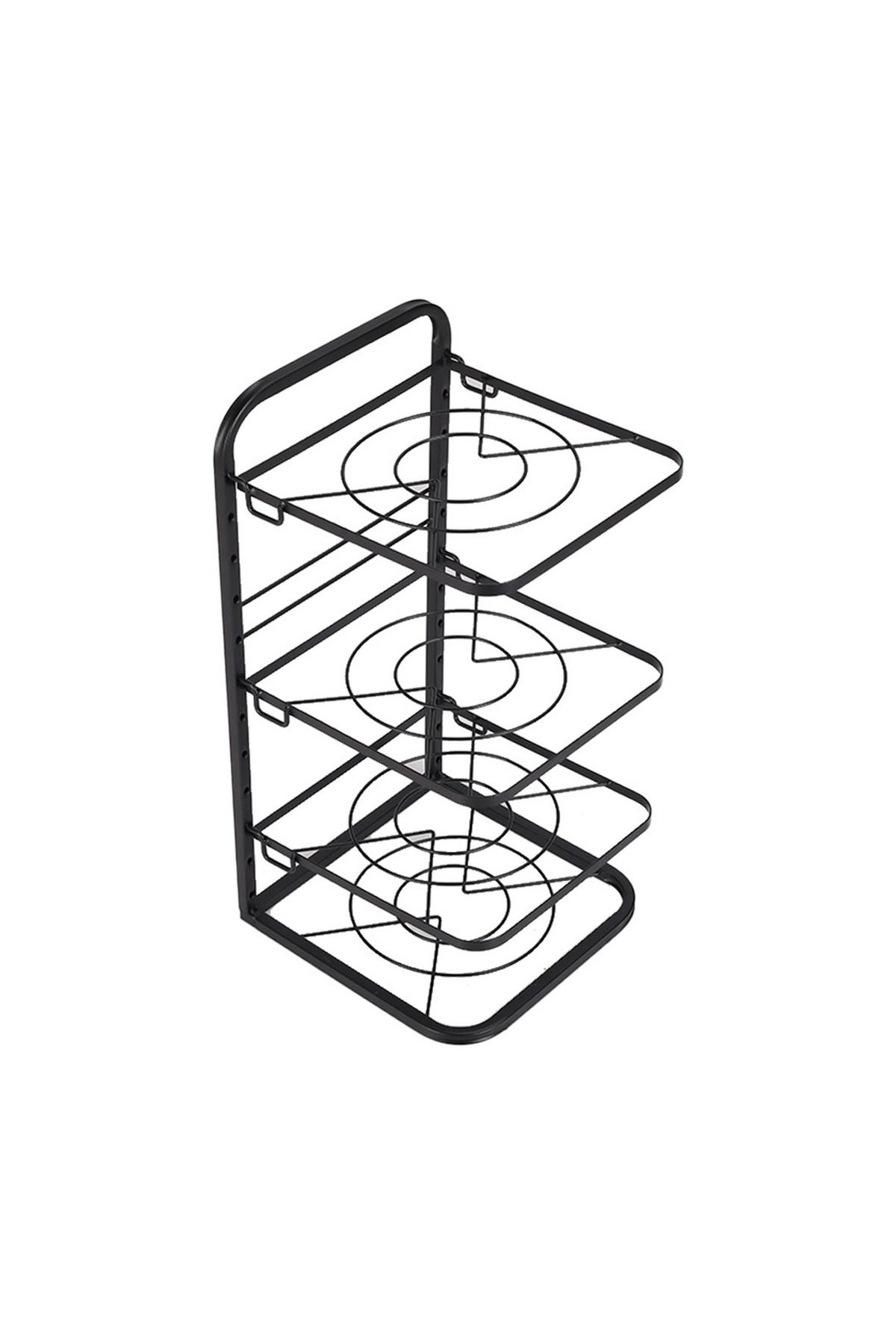 TOPFREGAL 4-stufig aus Eisen in Schwarz Stabile Sturktur Gute Luftzirkulation Shutzschichtung 26,5 x 26 x 52,5 cm - Schwarz, Metall (26.5/52.5/26cm) - Livingandhome