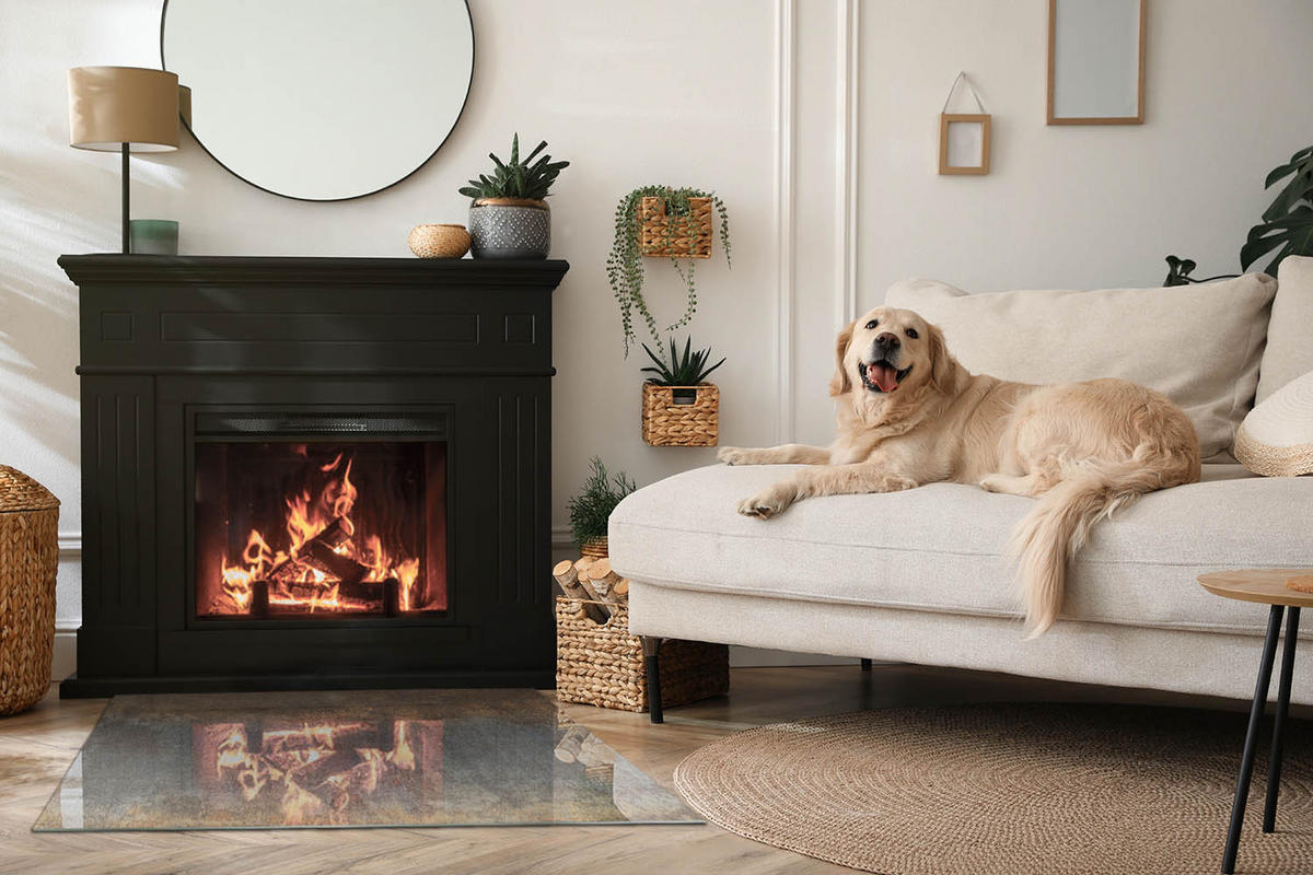 GLASPLATTE für Kamin 100x70 cm Braun - Braun, Glas (100/70/0.4cm) - ArtPrintCave