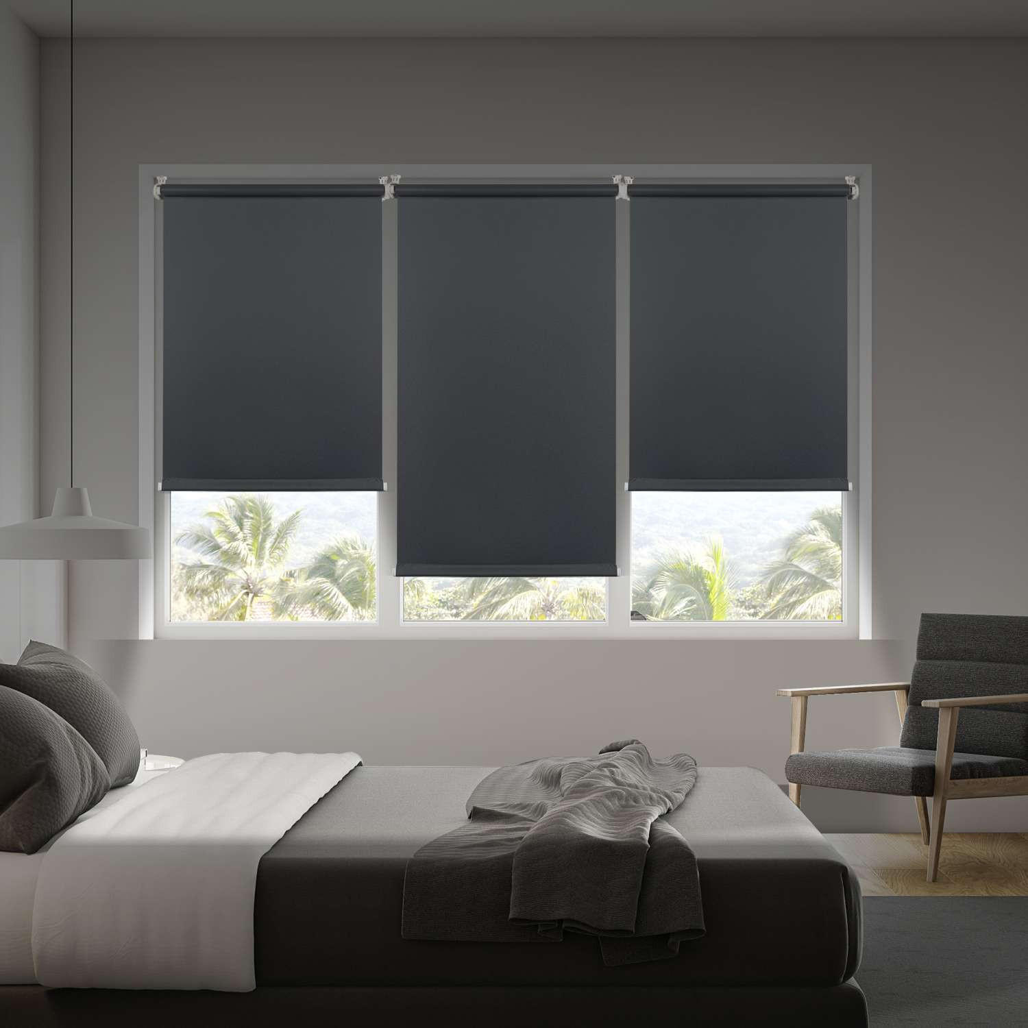 VERDUNKELUNGSROLLO | Grau, 120 cm x 180 cm - Grau, Kunststoff (120/180cm) - STORESDECO