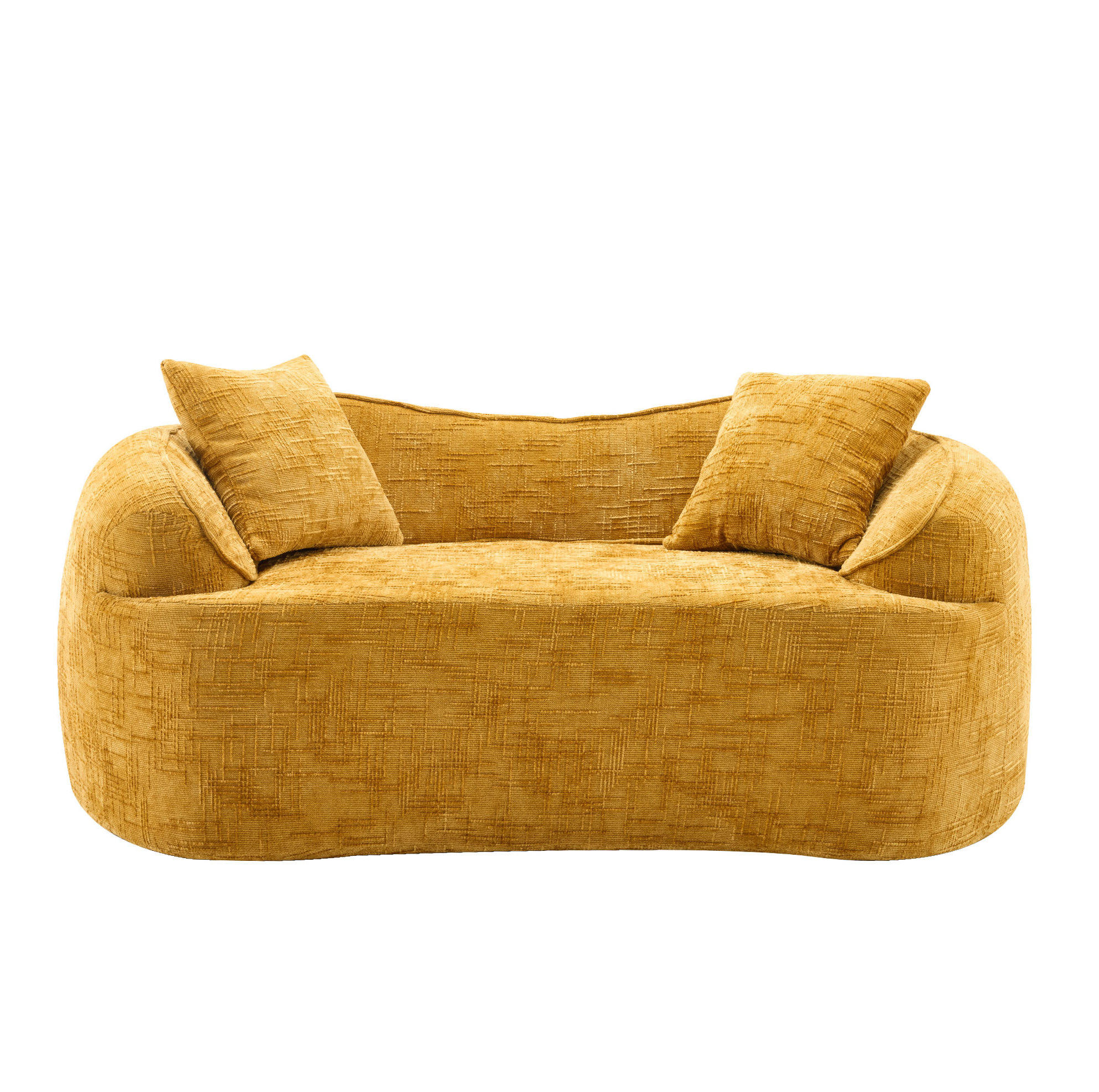 2-SITZER Sofa 170/87/65 cm mit Armlehnen in Gelb – Schaumstoff- und Federkernkomfort - Gelb, Kunststoff (170/70/87cm) - BEAOK