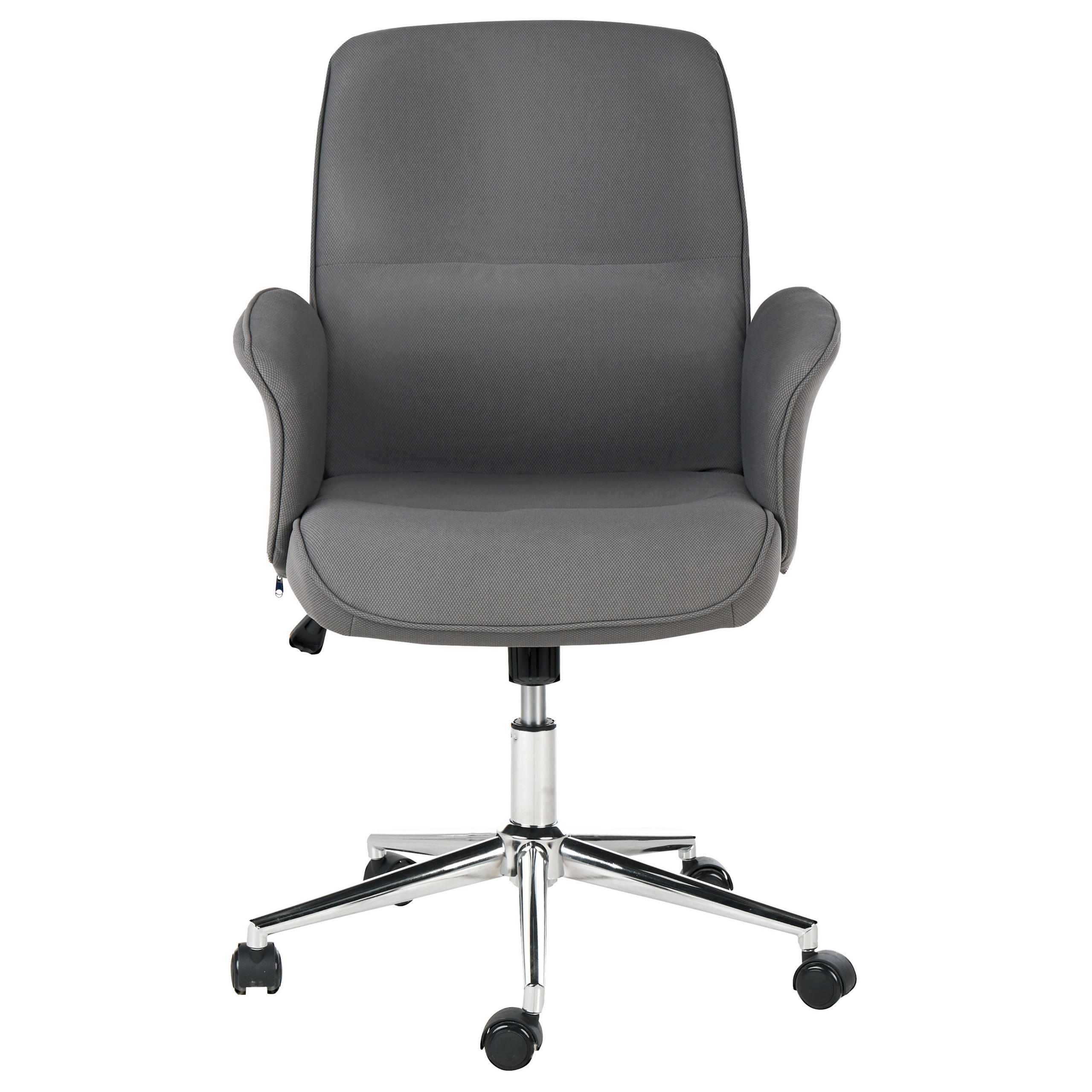 BÜROSTUHL Polyester Grau Ravishing - Grau, Kunststoff/Textil (67/93/53cm) - Beliani