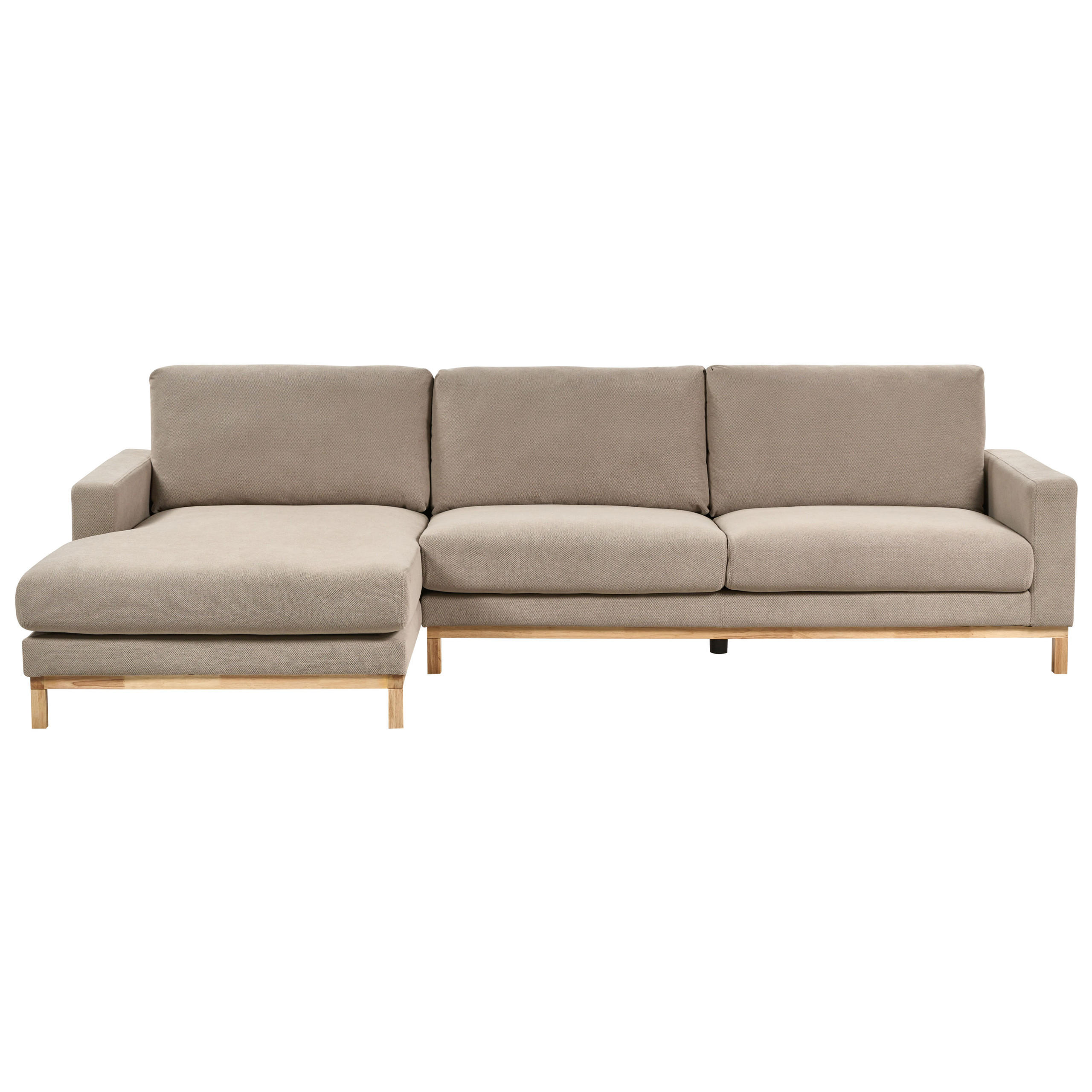 ECKSOFA 4-Sitzer Stoff Taupe rechtsseitig Siggard - Taupe/Beige, Textil (296/163cm) - Beliani