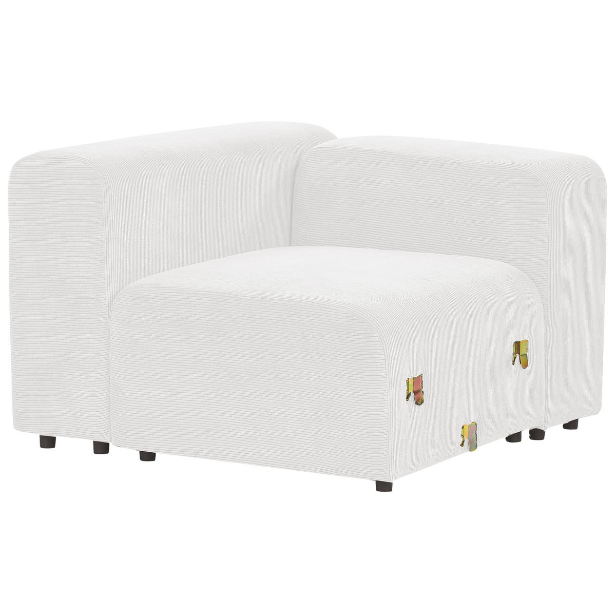 2-SITZER-SOFA Cord cremeweiß Falsterbo - Weiß, Textil (204/70/105cm) - Beliani