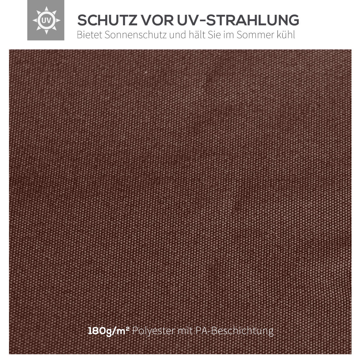 PAVILLONDACH, Sonnenschutz, Kaffee - Braun, Kunststoff (295/18/298cm) - Outsunny
