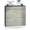 SCHUHSCHRANK Malea Fronten in Eiche sägerau - Eiche San Remo, Holzwerkstoff (89/96/23cm) - Vladon
