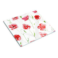 GLASPLATTE 60x52 cm Mohnblumen - Rot, Glas (60/0.4/52cm) - TULUP