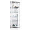 GLASVITRINE 33/67/176 cm mit LED & 4 höhenverstellbaren Glasböden - Transparent/Silberfarben, Glas/Holzwerkstoff (67/176/33cm) - K-Möbel
