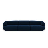SOFA Miley aus Samt königsblau 3 Sitzplätze - Blau, Textil (90/70/255cm) - Micadoni