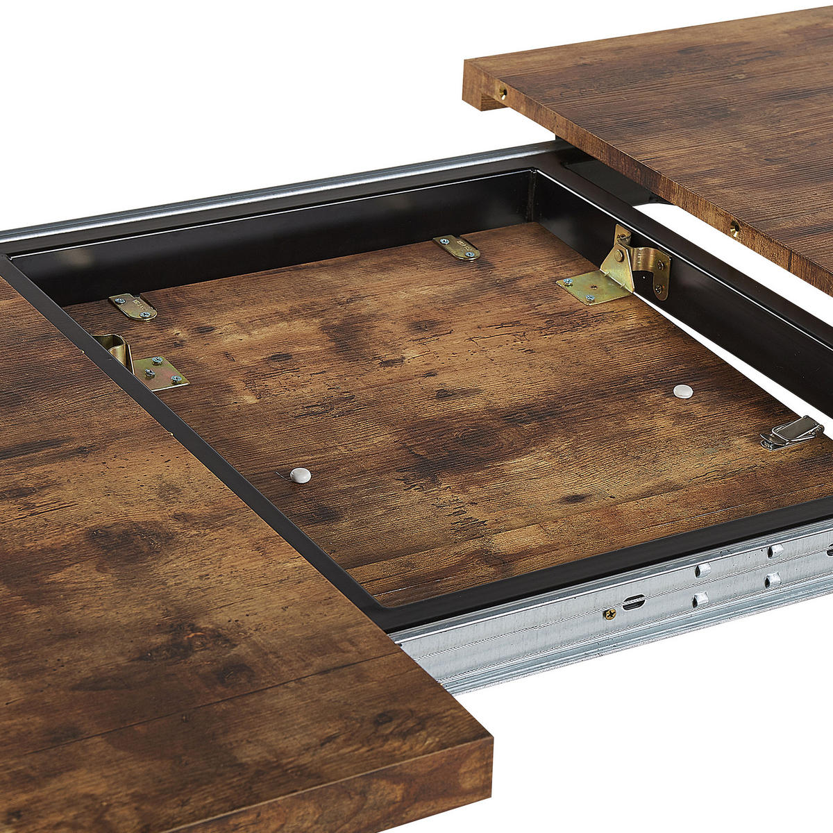 ESSTISCH 140-180/90/76 cm Hellbraun, Schwarz Rechteckig Harlow - Hellbraun, Holzwerkstoff (180/90/76cm) - Beliani
