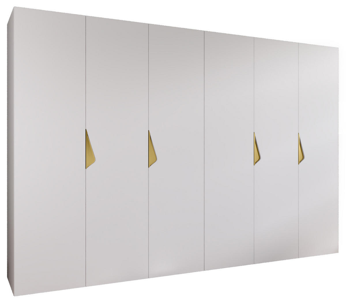 DREHTÜRENSCHRANK 202/300/52 6-türig - Goldfarben/Weiß, Holz/Metall (300/202/52cm) - Abiks Möbel