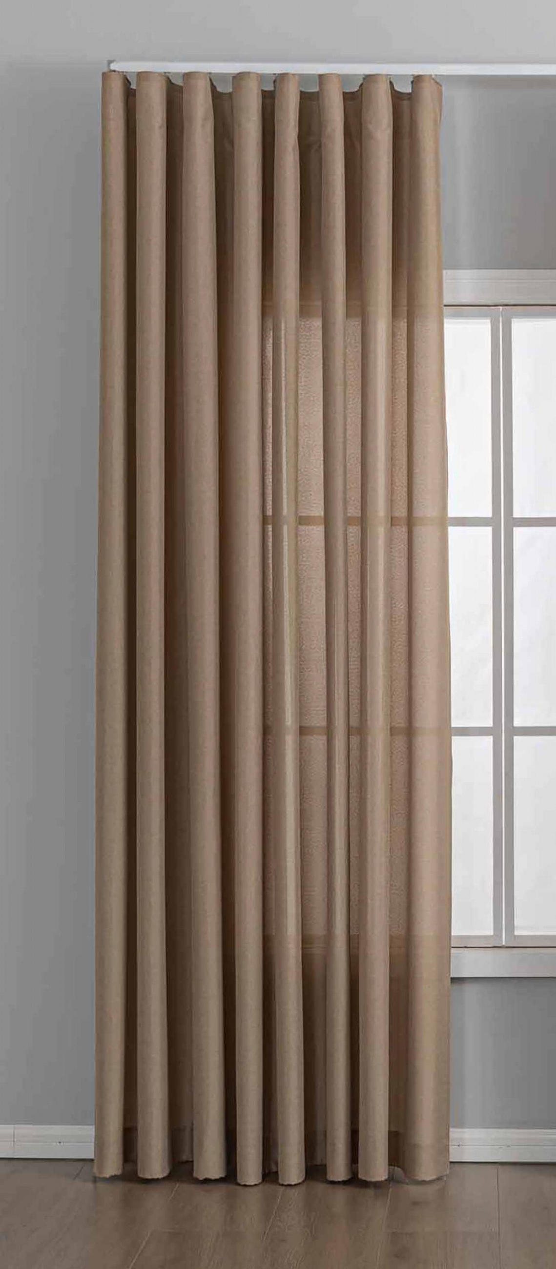 GARDINE Wellenvorhang Wien 245x300 cm Taupe - Taupe, Textil (300/245cm) - Gardinenbox