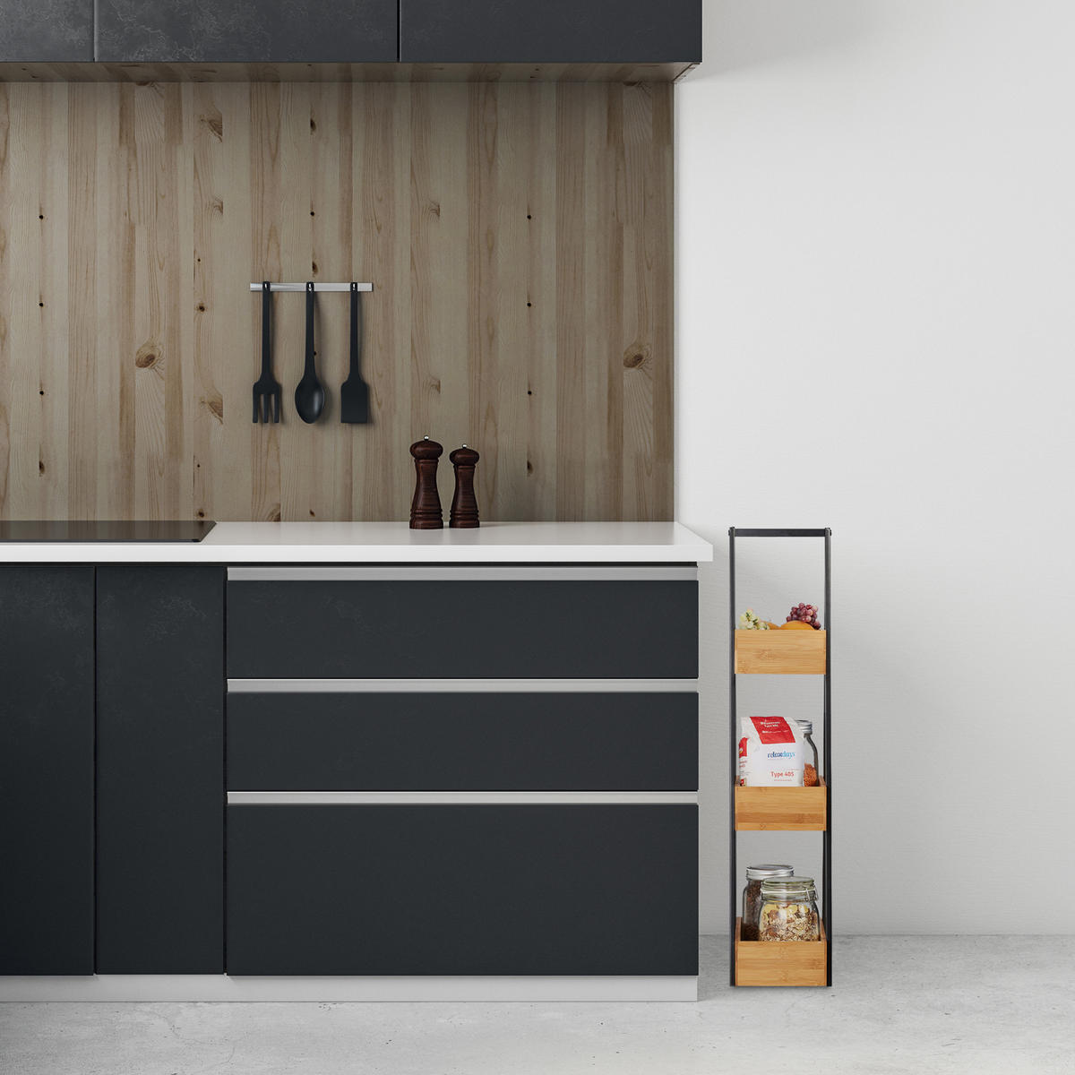 BADREGAL - Hellbraun, Holz/Metall (18/81/30cm) - Relaxdays