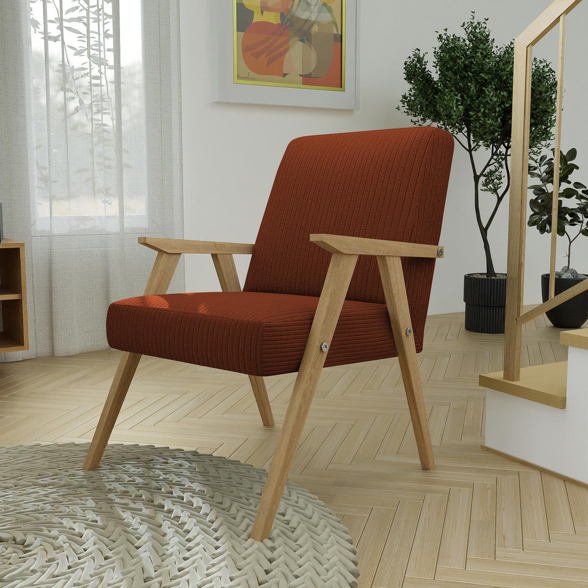 SESSEL PRL Holzgestell, 59/63/81 cm Braun - Braun, Holz/Textil (59/81/63cm) - Idohome