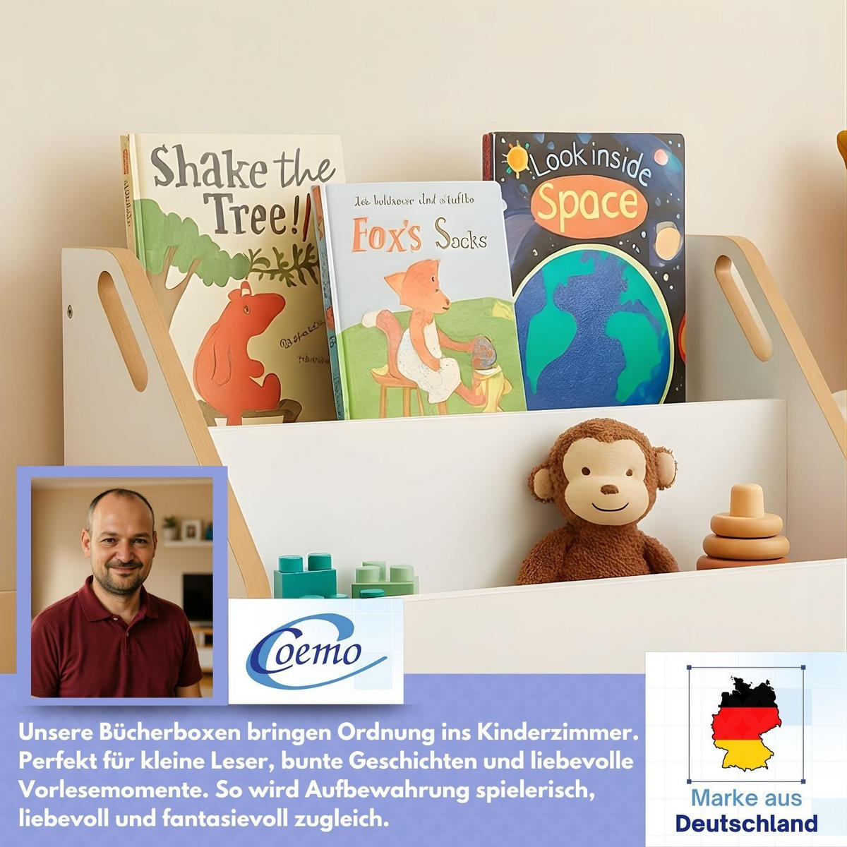 BÜCHERREGAL DOOWY Aufbewahrungsbox weiß 60x24x33 cm - Weiß, Holzwerkstoff (24/33/60cm) - Mein-Regal