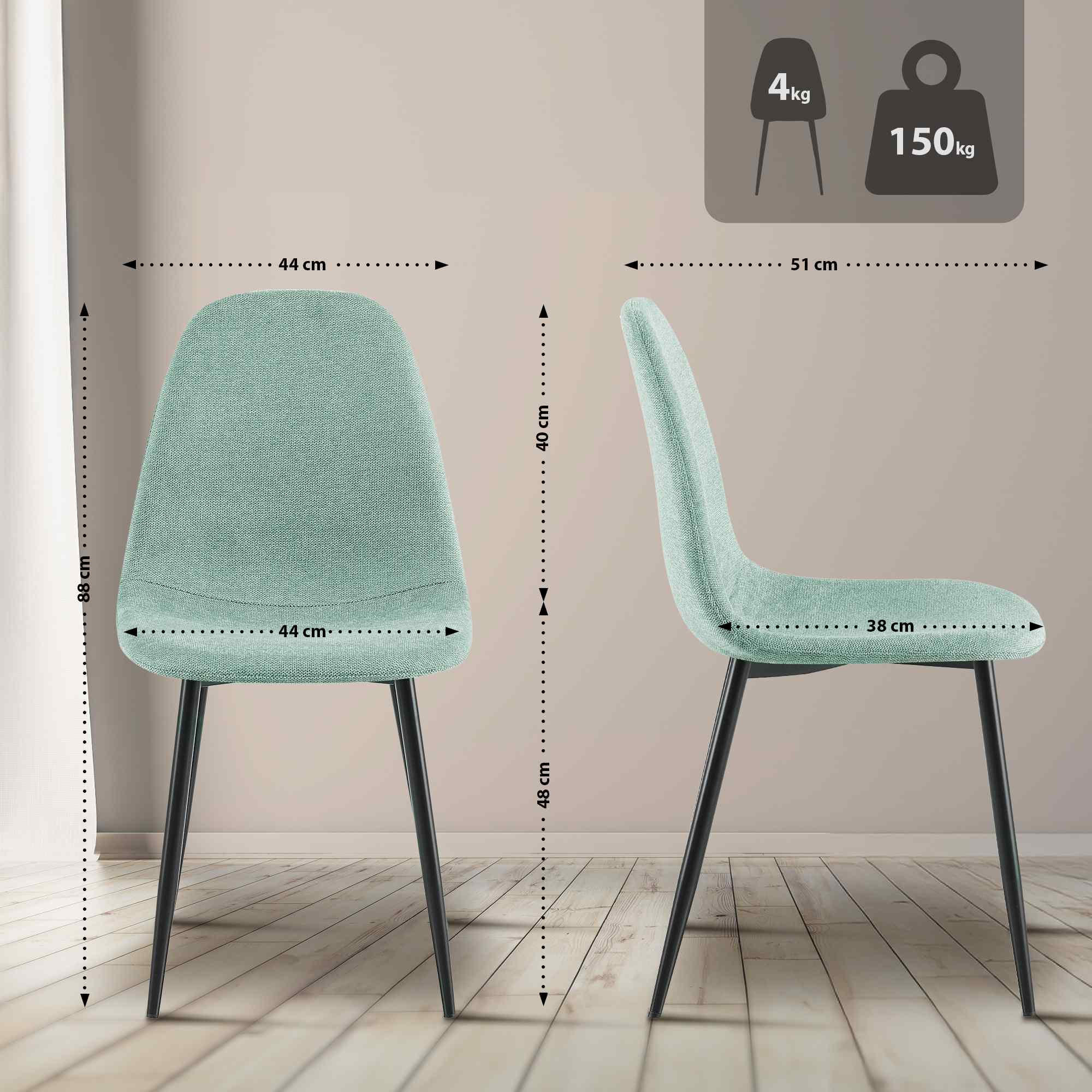 Thumbnail - CLP Stuhl, Hellgrün, Textil, 44x88x51 cm, Esszimmer, Stühle, Esszimmerstühle, Vierfußstühle