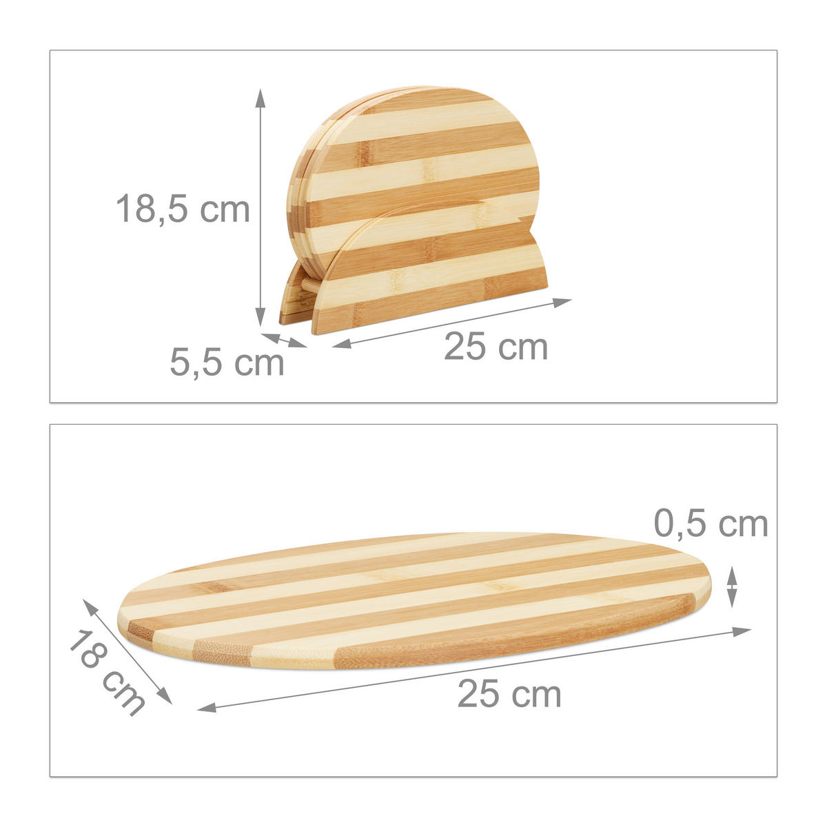 FRÜHSTÜCKSBRETTCHEN - Hellbraun, Holz (18.5/25cm) - Relaxdays