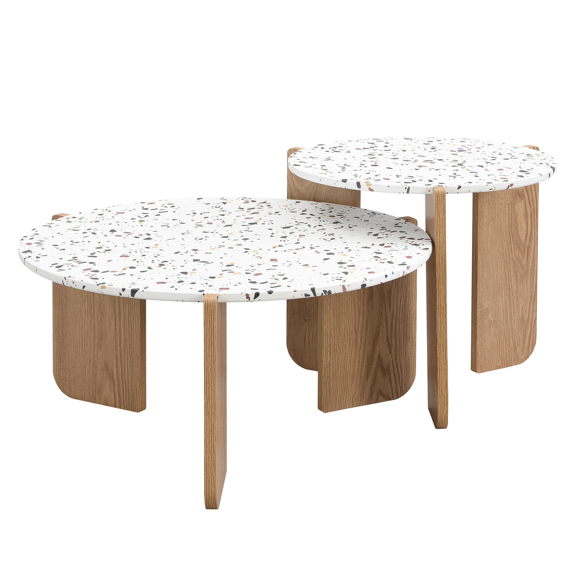 COUCHTISCH-SET 2er-set Holzfarben - Braun, Holzwerkstoff (70/70/35cm) - Urban Meuble