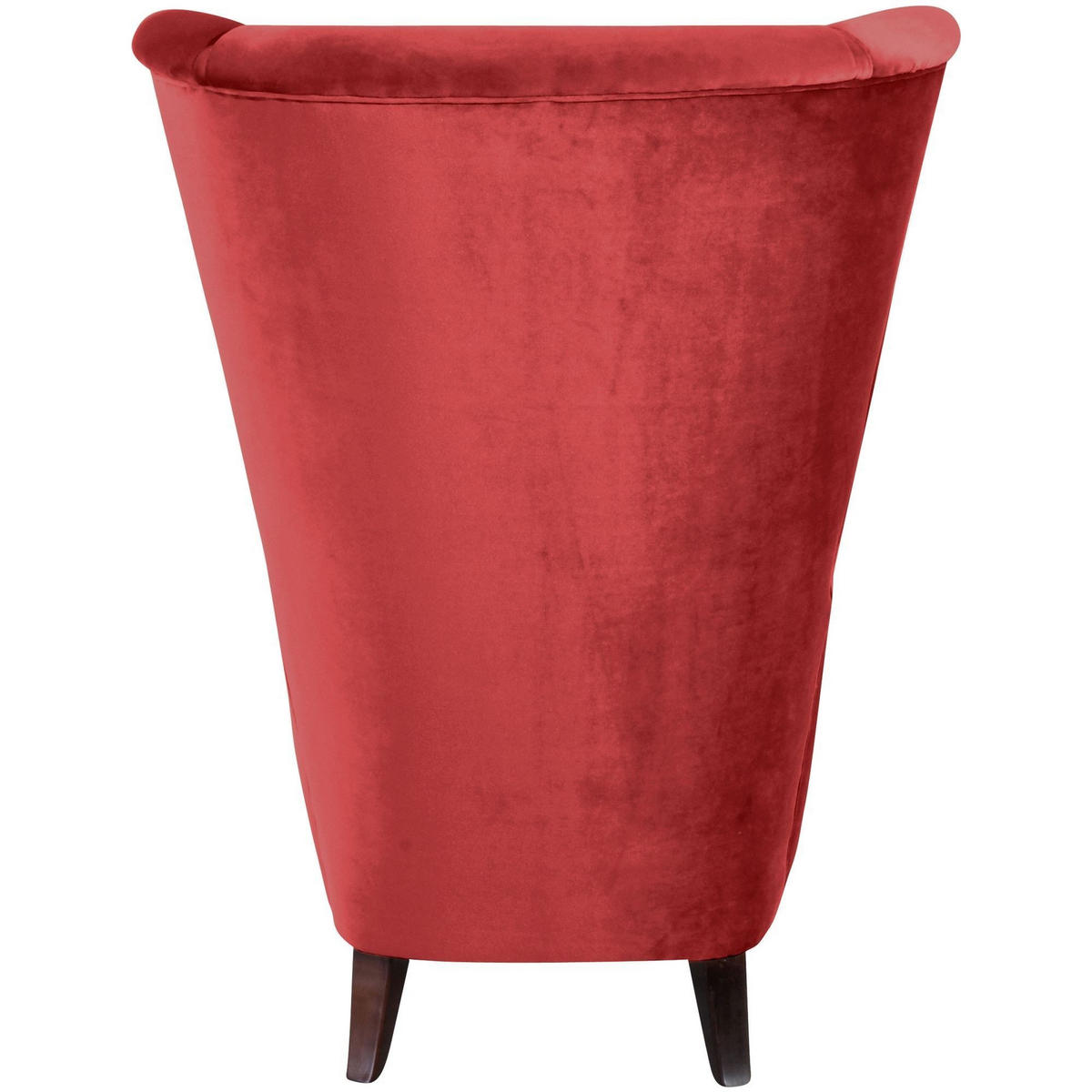 HOCHLEHNSESSEL Kailey Bezug Samtvelours Buche nussbaum dunkel / ziegel - Rot, Kunststoff (96/122/89cm) - 58aufmkessel