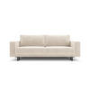 AUSKLAPPBARES-SOFA mit Bettkasten Caro aus Samt leichtes beige 3 Sitzplätze - Beige, Textil (97/93/236cm) - Micadoni