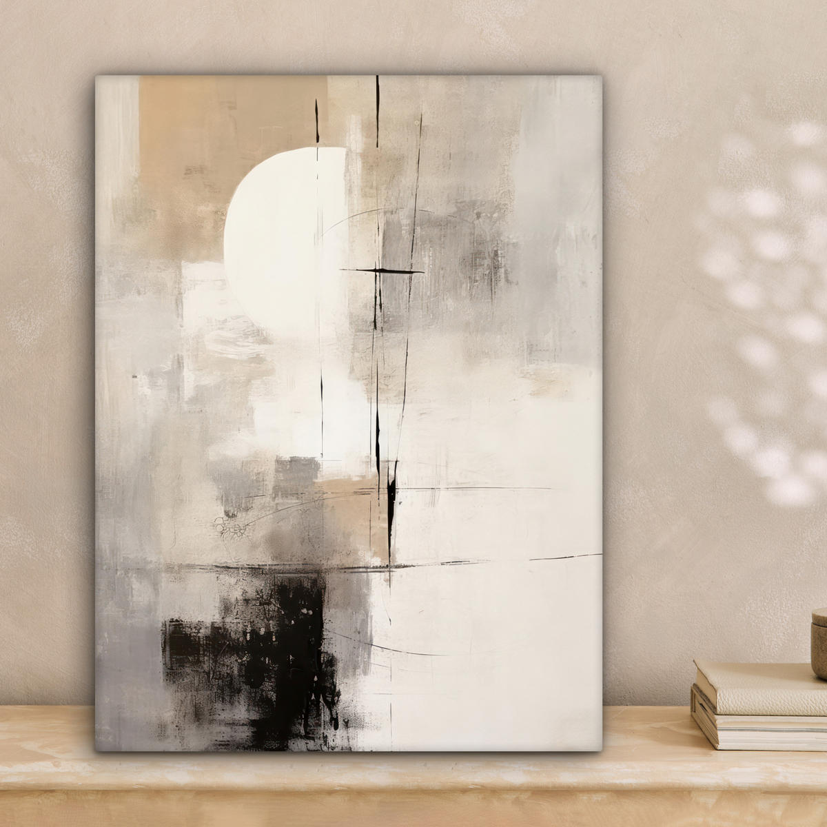 LEINWANDBILD Abstrakt - Kunst - Grau Room Decor 30x40 cm - Hellgrau, Textil (30/40cm) - MuchoWow