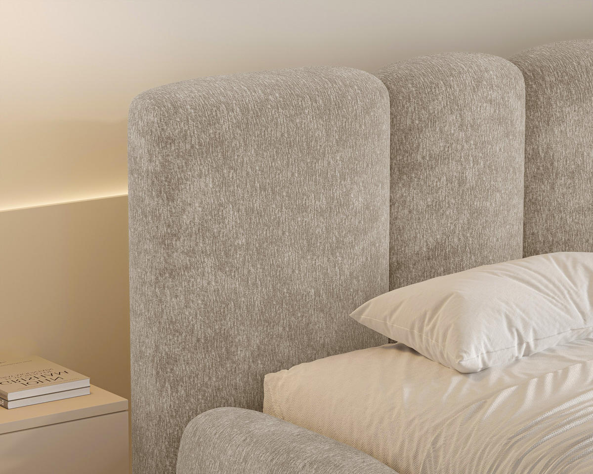 POLSTERBETT 26 - 180x200 cm – Amari – Bett mit Bettkasten und Gepolstertem Kopfteil - Cappuccino, Holz (180/200cm) - ROYAL24_MARKT