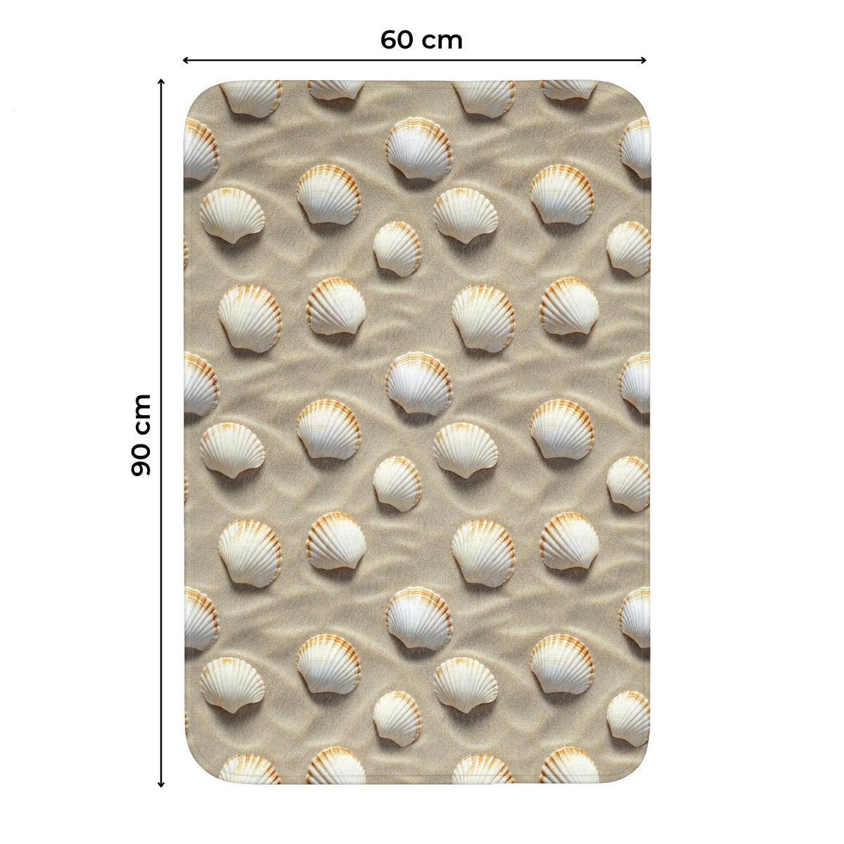 WC PŘEDLOŽKA Mušle - Písek - Námořní 60x90 cm - písková barva, textil/plast (60/1cm) - OnlyWow
