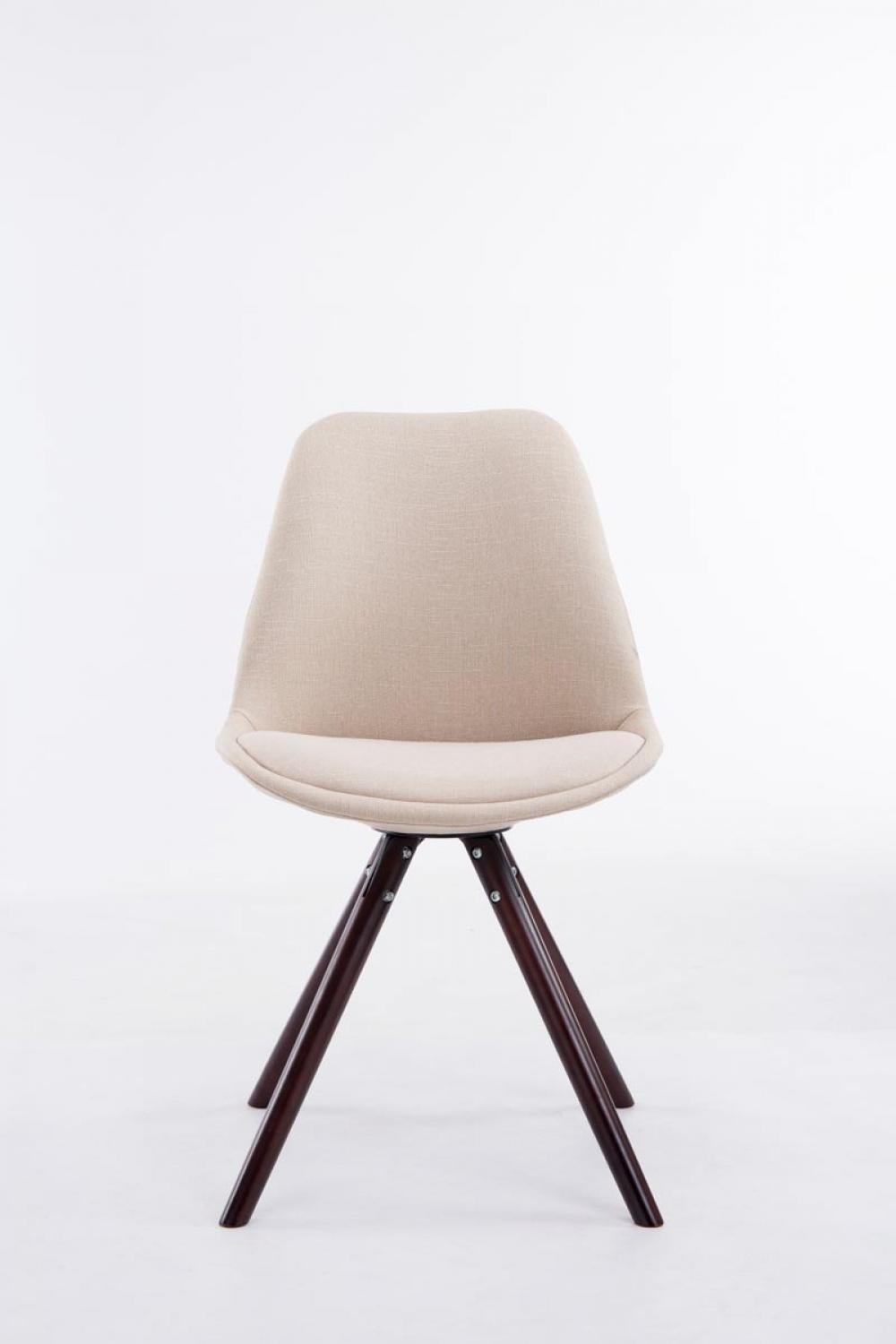 STUHL Stoff creme - Creme/Cappuccino, Holz/Textil (48/84/56cm) - CLP