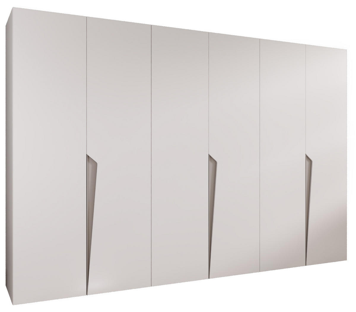 DREHTÜRENSCHRANK 202/300/52 6-türig - Beige/Weiß, Holz/Metall (300/202/52cm) - Abiks Möbel