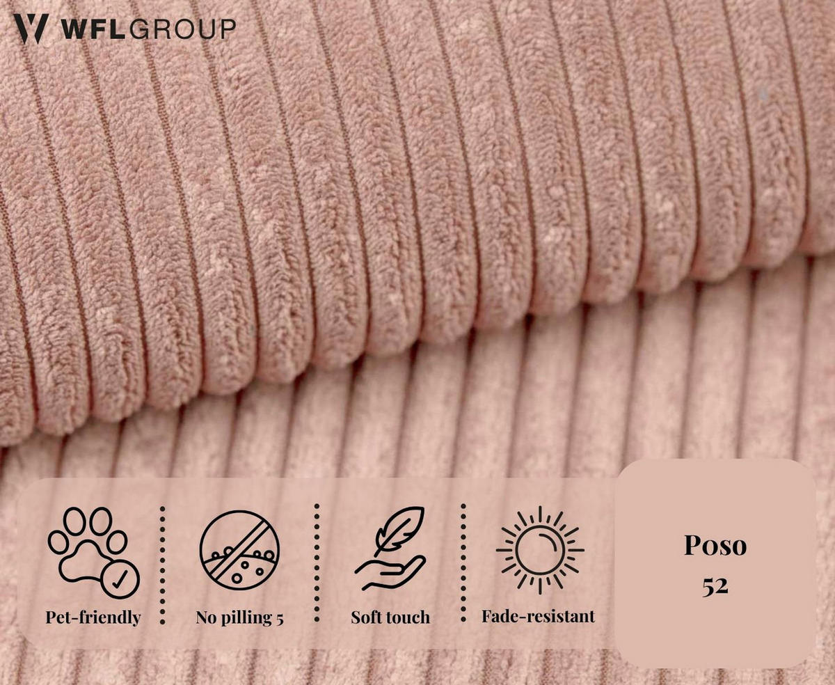 SCHLAFSOFA Lilo mit Bettkasten, Rosa Cordstoff 120/86/101 cm - Schwarz/Rosa, Kunststoff/Textil (162/86/101cm) - WFL GROUP