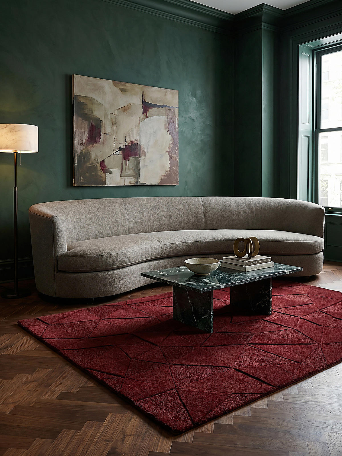TEPPICH aus Wolle DEBEN in Rot, geometrisch-abstrakt, 200 x 290 cm - Rot, Textil (290/200cm) - KADIMA DESIGN
