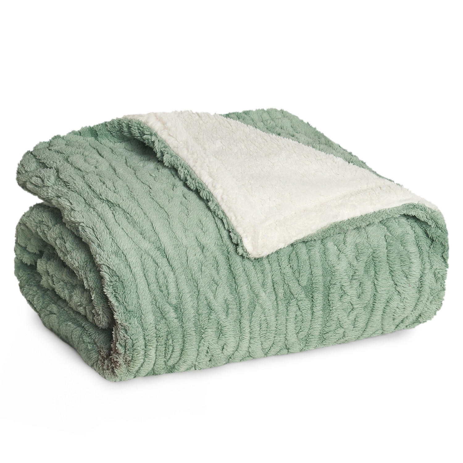 KUSCHELDECKE 150/200 cm, Grün & Beige - Grün/Sonoma Eiche, Textil (150/200cm) - Blumtal