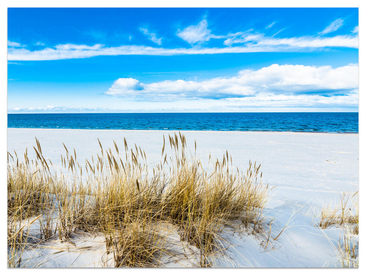FOTOTAPETE für Badezimmer Sonnenstrand Meer Landschaft Sand 350x256 - Blau/Beige, Papier (350/256cm) - Muralo