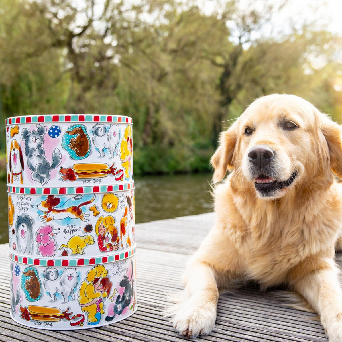 DOSEN Hund in Bunt - 24cm - Multicolor, Metall (24/12/24cm) - Blond Amsterdam