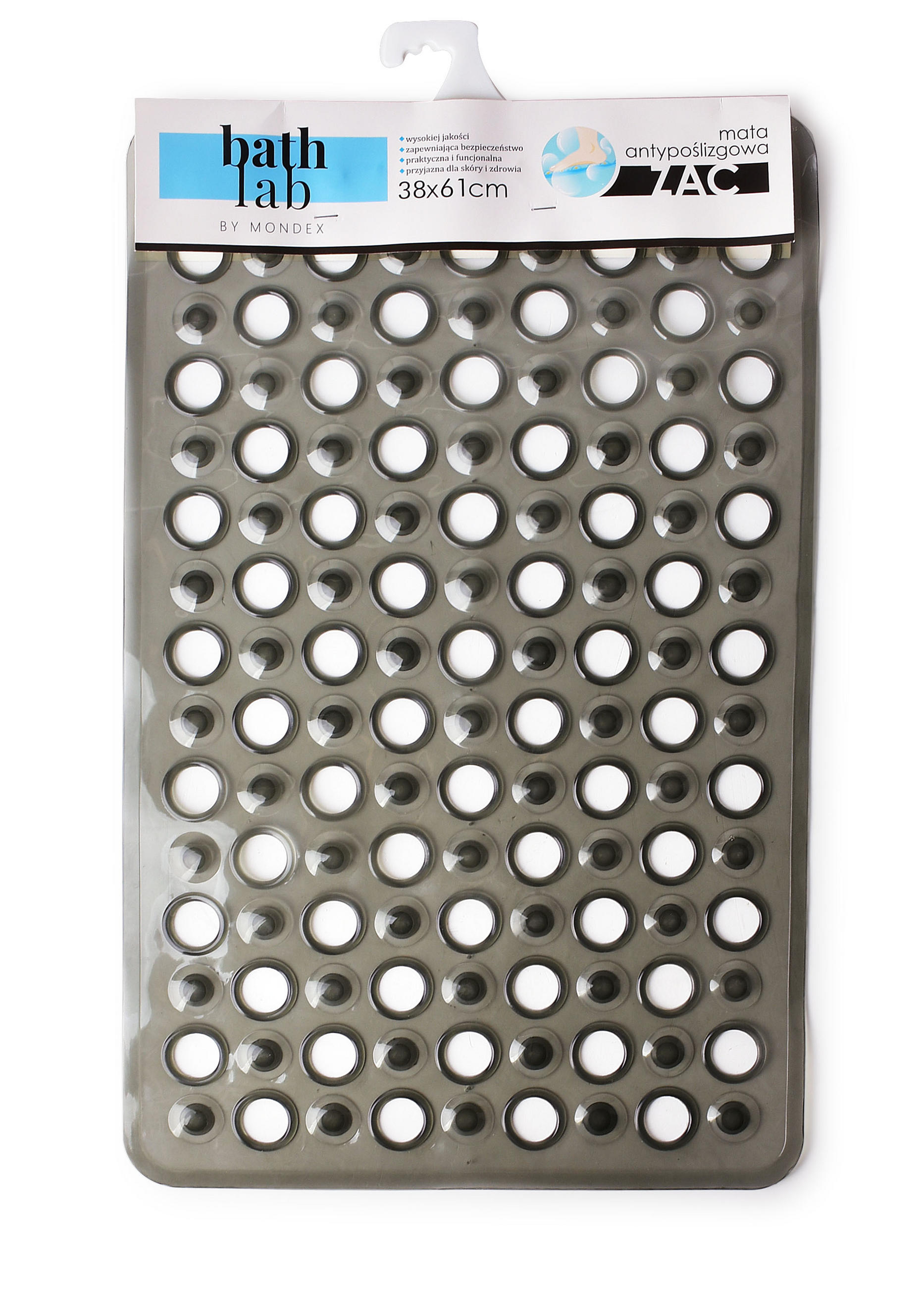 BADEMATTE Zac Schwarz 38/61/0.2 cm Kunstoff - Schwarz, Kunststoff (61/38cm) - Mondex