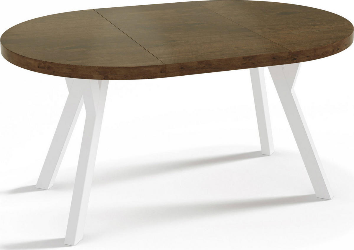 ESSTISCH Twixy runder ausziehbarer, Lefkas Eiche 100-150/100/76 cm - Alteiche/Braun, Holz/Holzwerkstoff (100/150/76cm) - WFL GROUP