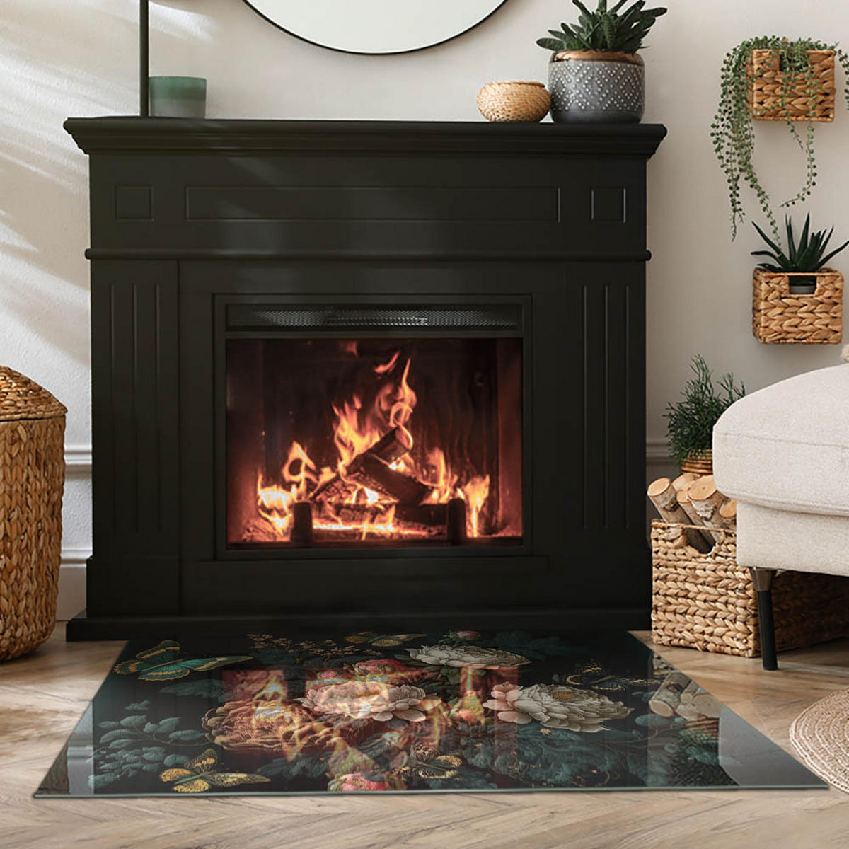 GLASPLATTE für Kamin 100x70 cm Grün - Grün, Glas (100/70/0.4cm) - ArtPrintCave