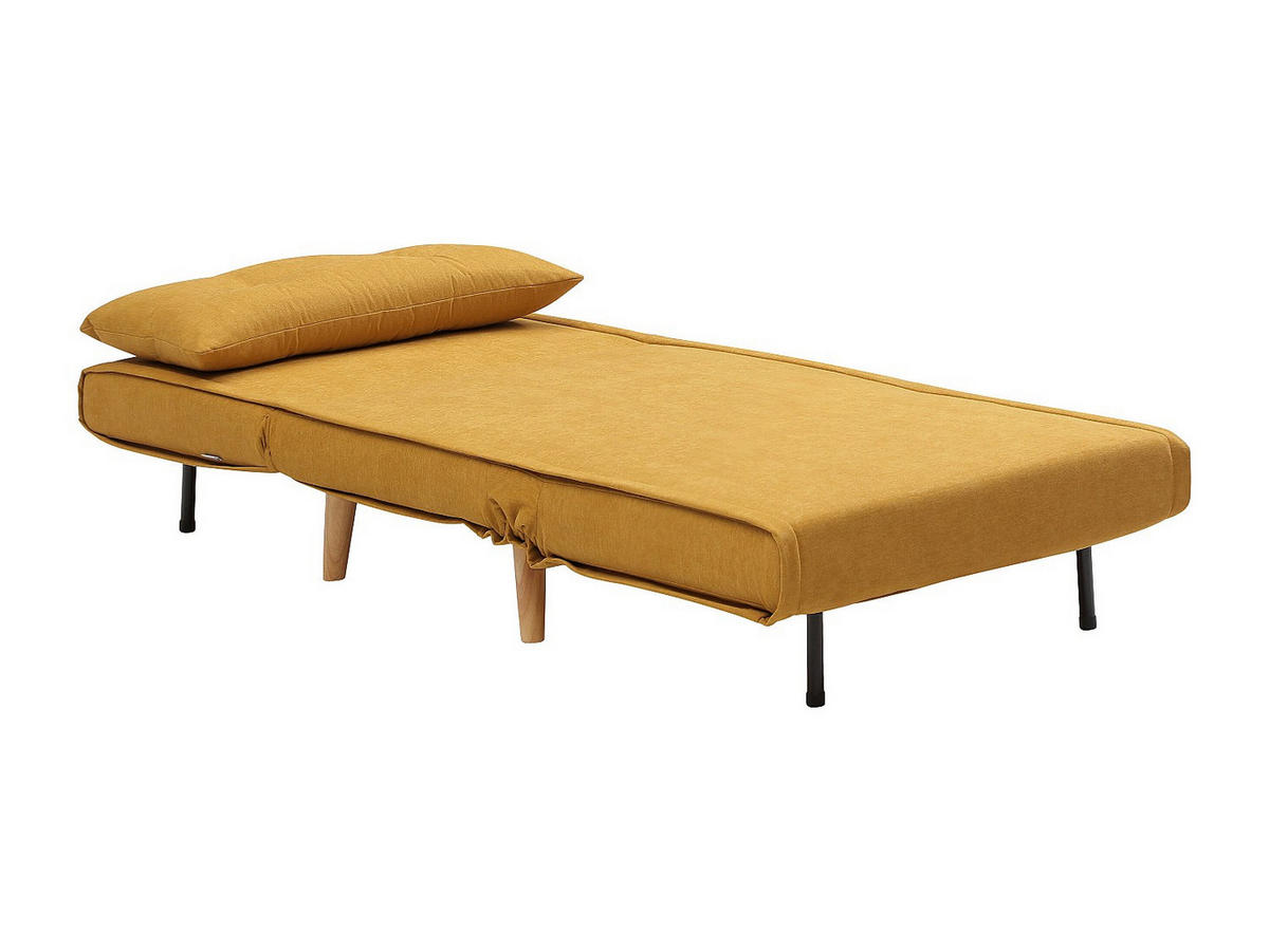 SCHLAFSESSEL - 1 Person - stoff - senffarben Valerio - Dunkelgelb, Holz/Textil (90/81/78cm) - Vente-Unique