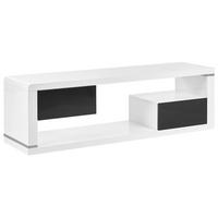 TV-MÖBEL Weiß, Schwarz SPOKAN 39/140/43 cm - Weiß, Holzwerkstoff (140/43/39cm) - Beliani
